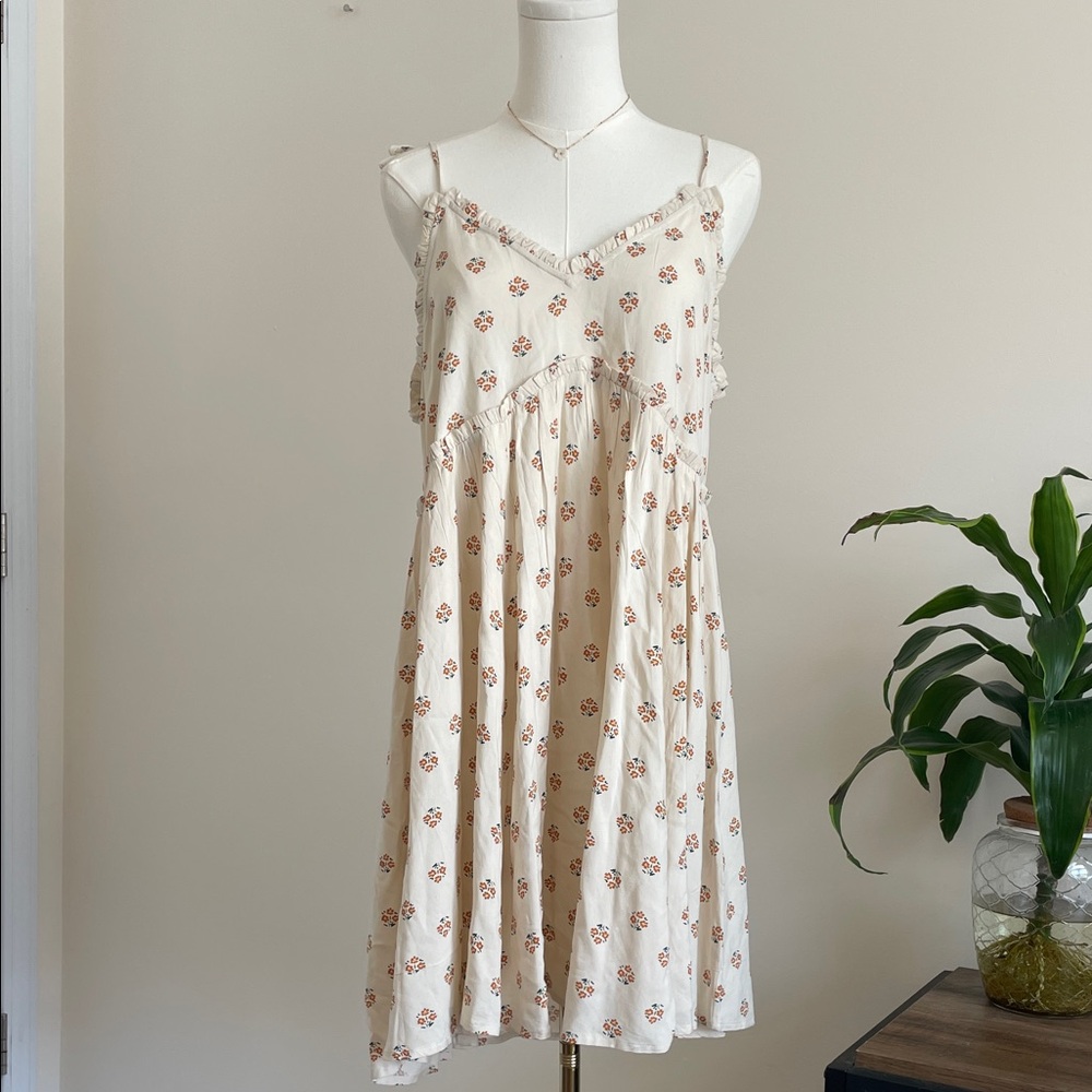 Patrons of Peace Cream Floral Mini Sundress